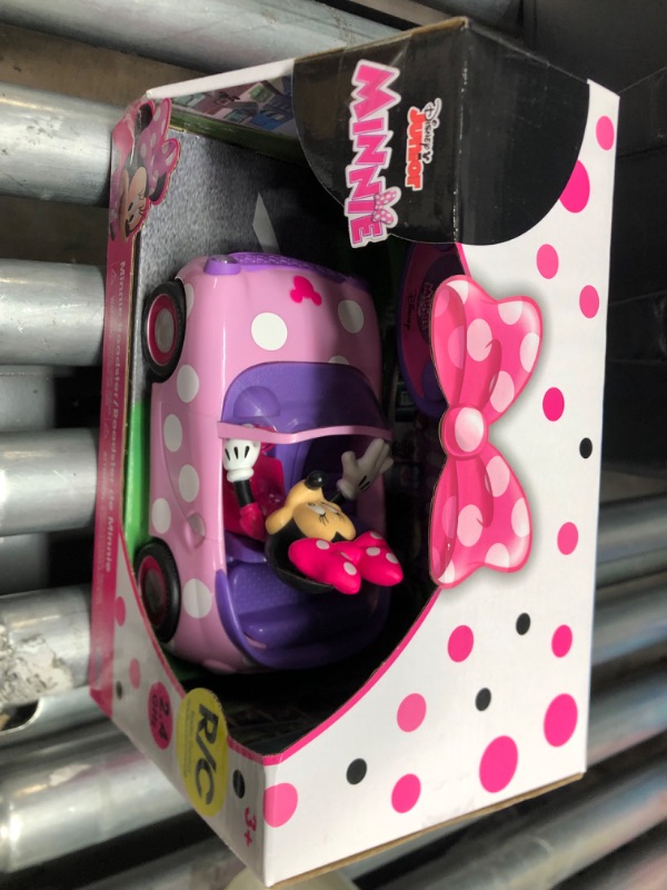 Photo 2 of Jada Toys Disney Junior RC Minnie Bowtique Roadster Remote Control Vehicle 7 Pink with White Polka Dots