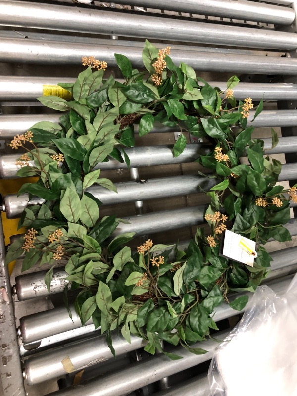 Photo 3 of 24" Faux Chili Leaf Wreath - Hearth & Hand™ with Magnolia
