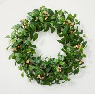 Photo 1 of 24" Faux Chili Leaf Wreath - Hearth & Hand™ with Magnolia
