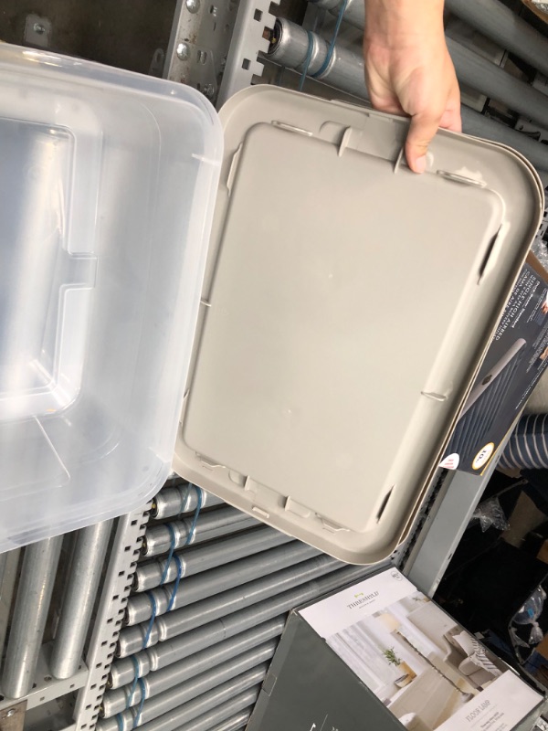 Photo 1 of 16qt Sweater Box with Spaceship Lid 2pk Gray - Room Essentials 2 PACK