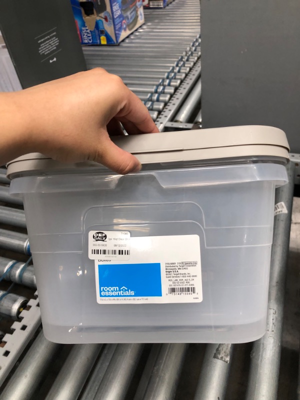 Photo 1 of 16qt Sweater Box with Spaceship Lid 2pk Gray - Room Essentials 2 PACK