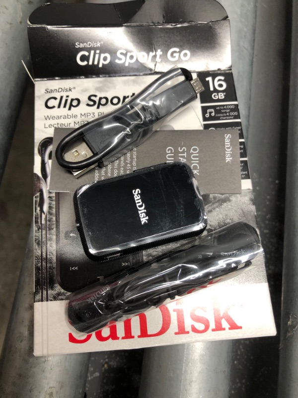 Photo 1 of SanDisk 16GB Clip Sport Go Wearable MP3 Player (Black)