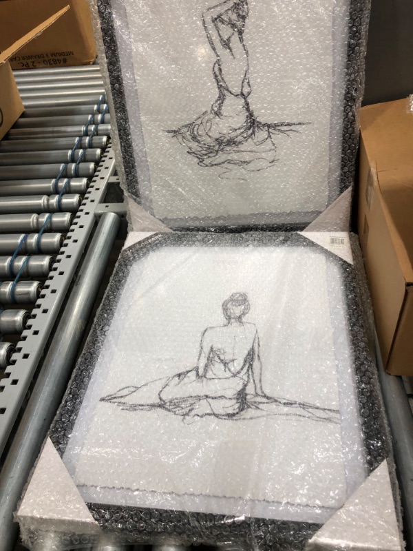 Photo 1 of Olliix Madison Park 16X20 2PcSet Single Mat Deckle Edge Float - Figure Study