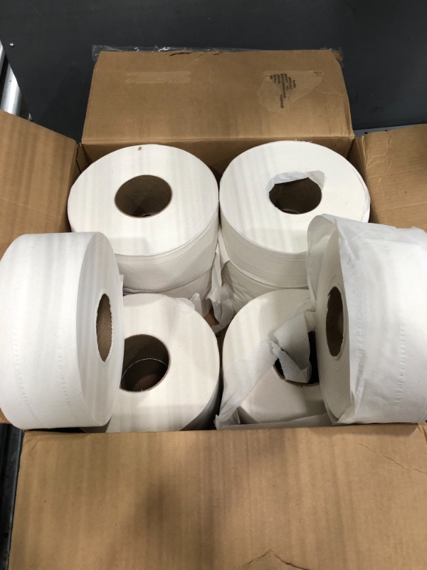 Photo 2 of Scott Essential Jumbo Roll JR. Commercial Toilet Paper (), 100 Recycled Fiber, 2-PLY, White, 12 Rolls / Case, 1000 / Roll