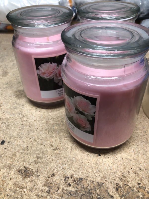 Photo 2 of **SET OF 3* Lidded Glass Jar Rose Petal Candle
