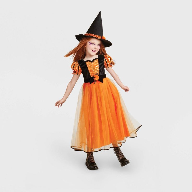 Photo 1 of Kids' Orange Fancy Witch Halloween Costue - Hyde & EEK! Boutique™ SIZE M
