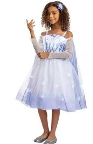 Photo 1 of Disney Frozen Elsa Pretend Play Dress Up Light Up Halloween Costume Medium 7-8
