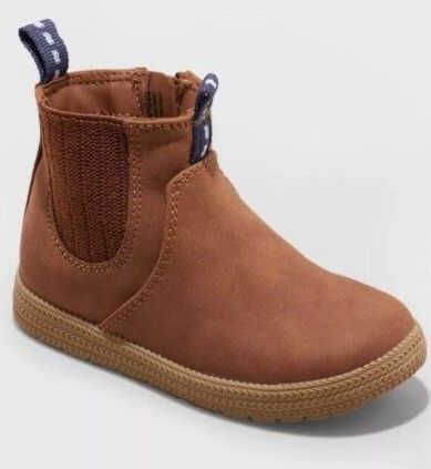 Photo 1 of **2 pairs** NEW - TODDLER ESTEBAN ZIPPER SLIP-ON CHUKKA BOOTS - CAT & JACK™ BROWN 6T and 5t
