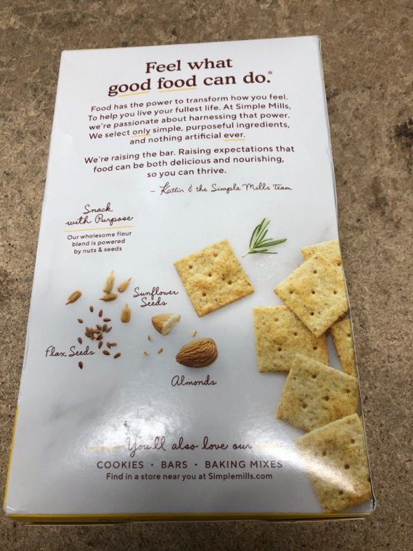 Photo 3 of ***EXP 06/03/2023*** Simple Mills Almond Flour Crackers, Family Size, Rosemary & Sea Salt - Gluten Free, Vegan, Healthy Snacks, 7 Ounce (Pack of 1) Rosemary & Sea Salt 7 Ounce (Pack of 1)