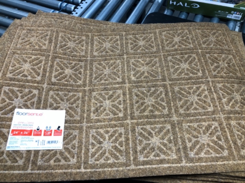 Photo 2 of 2'x3' Geometric Doormat Tan - Multy Home LP
