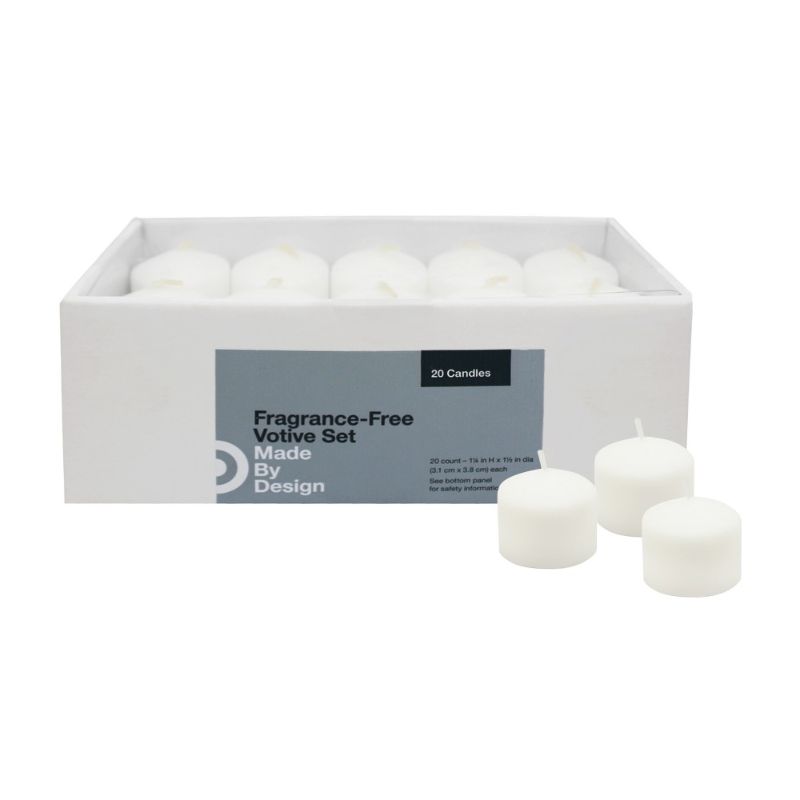 Photo 1 of 1.25" 20pk Unscented Votive Candle Set - Made by Design™, 2 pack
