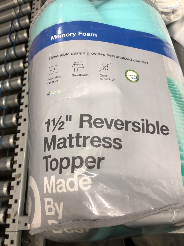 Photo 3 of 1.5" Reversible Wave Memory Foam Mattress Topper - Made By Design™, Full