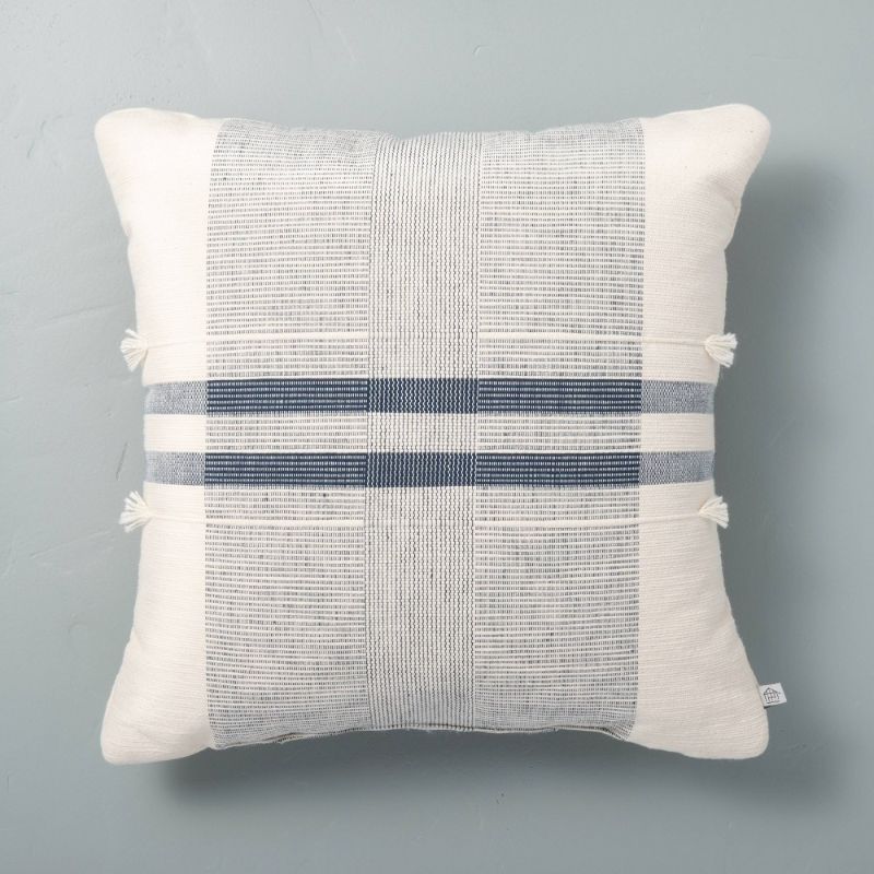 Photo 1 of 18" X 18" Center Band Stripes Throw Pillow - Hearth & Hand™ with Magnolia
