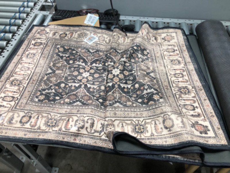 Photo 1 of 30 in 2 piece washable beige and black rug