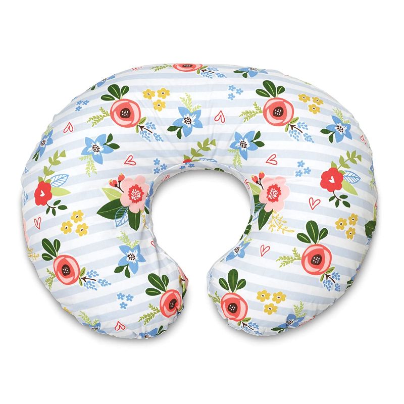 Photo 1 of Boppy Original Nursing Pillow and Positioner, Blue Pink Posy, Cotton Blend Fabric with allover fashion
