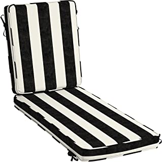 Photo 1 of **COVER ONLY**
Arden Selections ProFoam Performance Outdoor Chaise Lounge Cushion 46 x 21, Onyx Black Cabana Stripe
