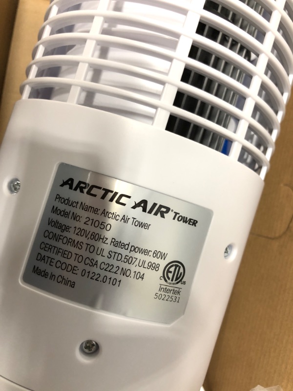 Photo 4 of Arctic Air Tower 2.0 Evaporative Air Cooler - Large Area Room Cooling, 4 Speed Settings, Quiet Oscillation, Space-Saving, Perfect for Bedroom, Living Room, Office & More
