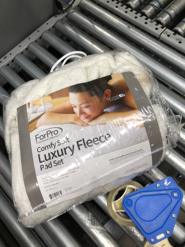 Photo 1 of ForPro Comfy Soft Luxury Fleece Massage Pad Set, Extra Soft, Hypoallergenic, for Massage Tables, Includes Massage Table Pad and Face Rest Cover, Natural, 32” W x 74” L x 5” D