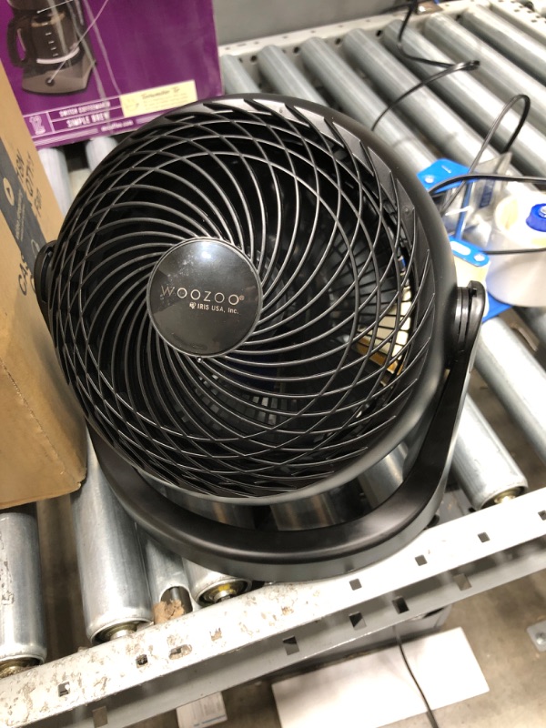 Photo 2 of IRIS USA WOOZOO Air Circulator Fan, Vortex Fan, Desk Fan, Portable Fan, 3 Speed Settings, 360 Tilting Head, 46ft Max Air Distance, Large, Black
