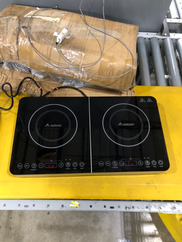 Photo 3 of Aobosi Double Induction Cooktop Burner with 240 Mins Timer, 1800w 2 Induction Burner with 10 Temperature 9 Power Settings, Portable Dual Induction Cooker Cooktop with Touch Sensor Control & Child Safety Lock
