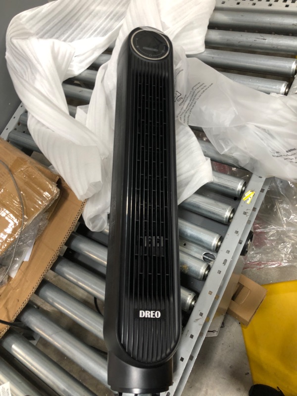 Photo 2 of Dreo Nomad One Tower Fan with Remote, 24ft/s Velocity Quiet Cooling Fan, 90° Oscillating Fan with 4 Speeds, 4 Modes, 8H Timer, Bladeless Fan, Standing Floor Fans, Black, (DR-HTF007)
