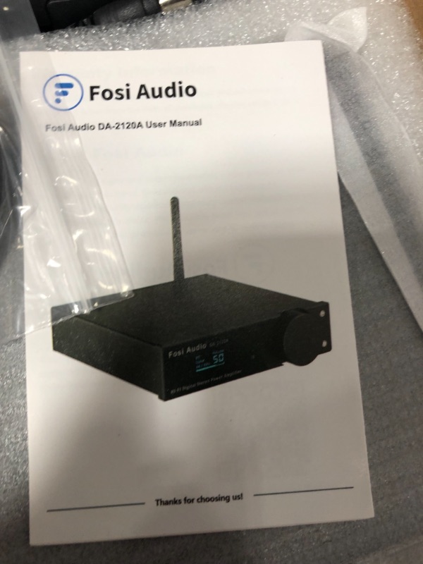 Photo 1 of Fosi Audio DA2120A Bluetooth 5.0 DAC Hi-Fi Stereo Receiver Audio Amplifier 2.1 CH Integrated Class D Digital Power Amp for Passive Speakers Active Subwoofer with Remote Control
