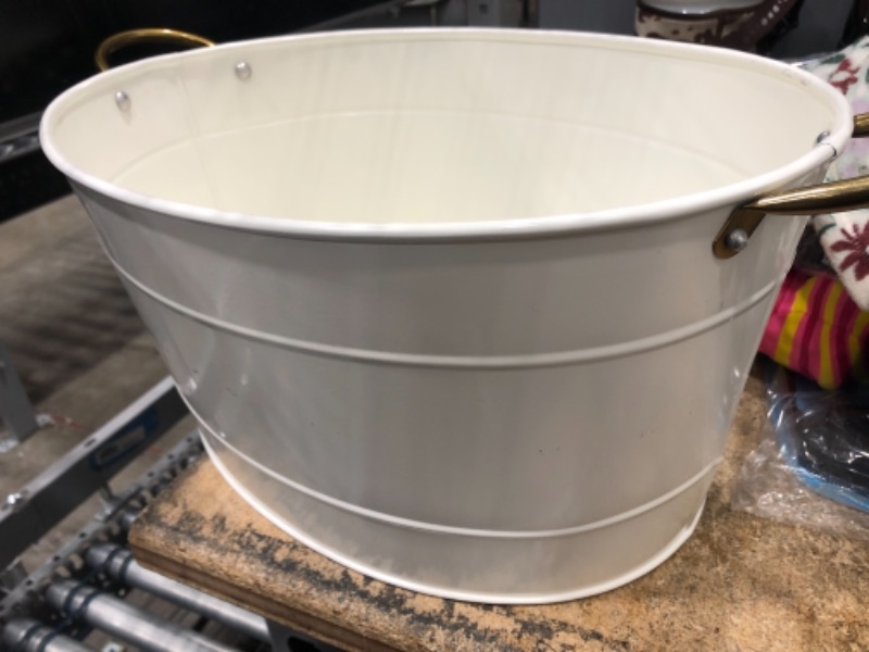 Photo 2 of 16L Steel Oval Beverage Tub White - Threshold™

