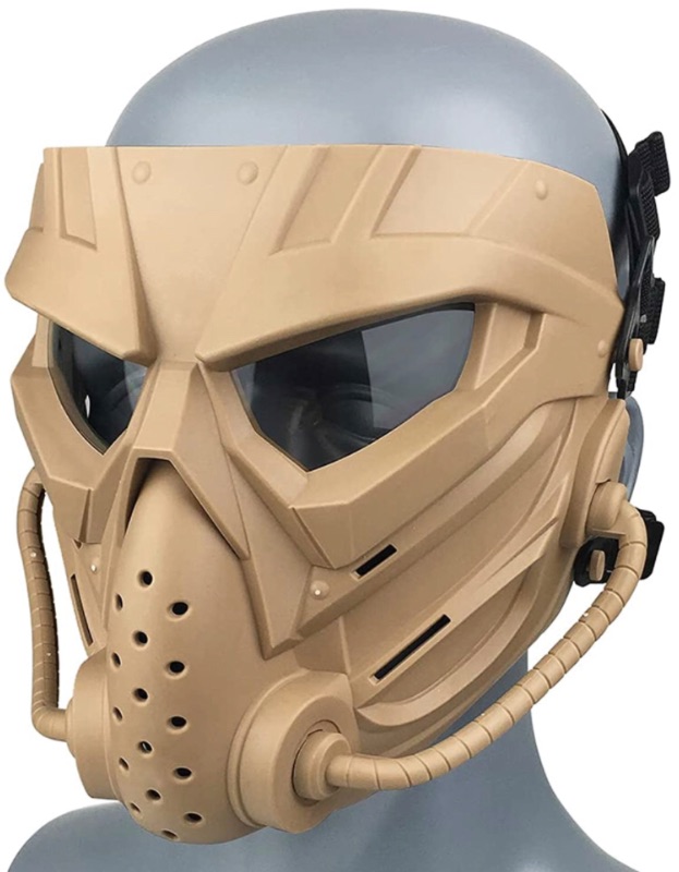 Photo 1 of Fanjin Tactical Airsoft Mask with Clear Lens Protective Mask Adjustable Strap, for Airsoft/BB Gun/CS Game