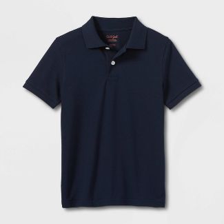 Photo 1 of 3 pack - size:L - Boys' Short Sleeve Pique Uniform Polo Shirt - Cat & Jack™ Navy

