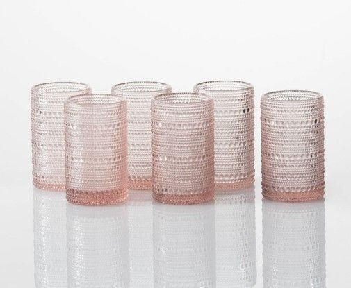 Photo 1 of 13oz 6pk Glass Jupiter Ice Beverage Glasses Pink - Fortessa Tableware Solutions

