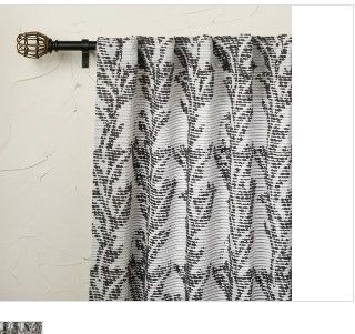 Photo 1 of 1pc 50"x84" Light Filtering Limu-Limu Leaf Jacquard Curtain Panel Gray - Opalhouse™ Designed with Jungalow™
