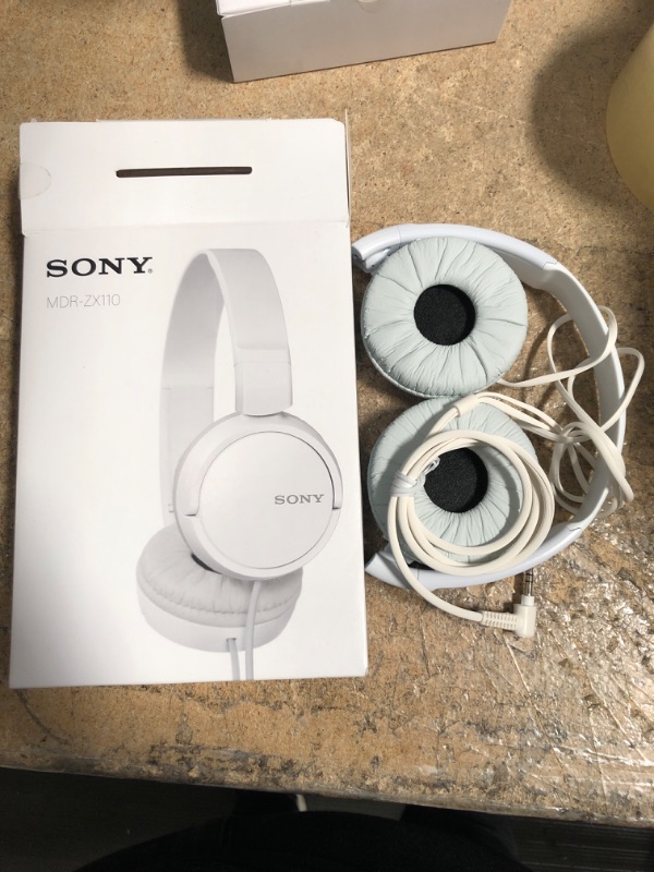 Photo 2 of Sony MDR-ZX110 Stereo Headphones (White)