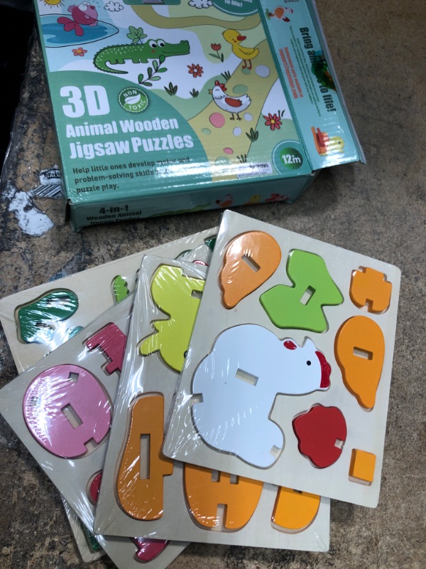 Photo 1 of Buildable Jigsaw Wooden Animal Puzzles Set