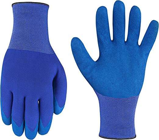 Photo 1 of ***Item Package Quantity: 3, Size: Med*** Nylon Working Gloves with Bold Rubber Coating
