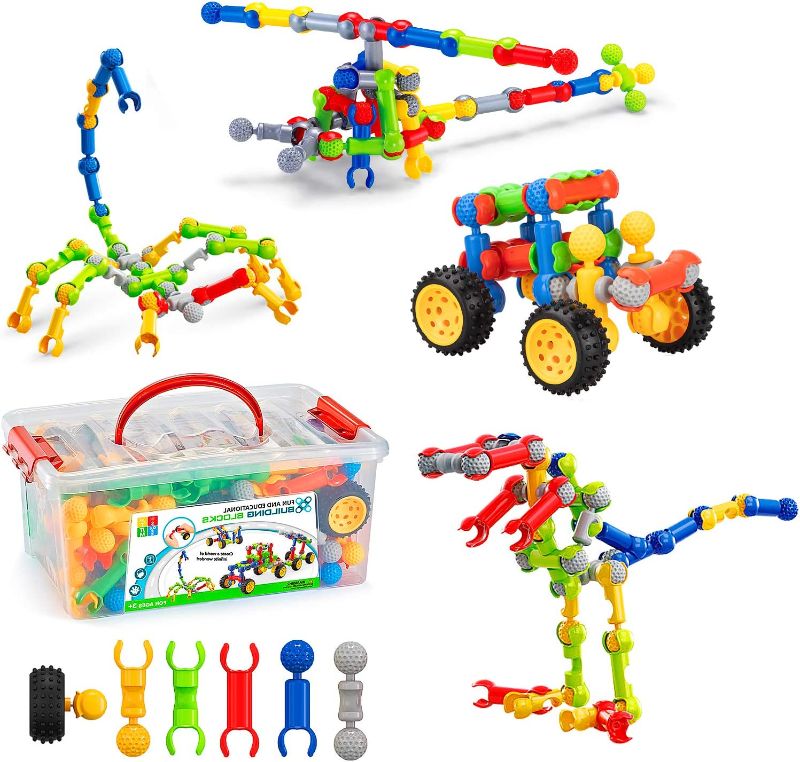 Photo 1 of Building Toys STEM Educational Blocks for Kids Toys, Dlordy 170 Pcs Construction Interlocking Toddler Learning Engineering Fun Brain Game Gifts Ideas for Ages 4 5 6 7 8 9 10 11 Year Old Boys Girls
