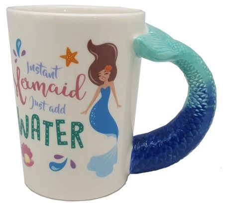 Photo 1 of Cute Mermaid Ceramic Mug Cartoon Princess Series Mermaid Coffee Cup Multi-Function Milk Fishtail Cup Cups and Mugs