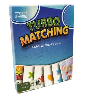 Photo 1 of 2 pack Turbo Matching Family Card Travel Game 72 Cards with Action Cards and Instructions for Kids 6+ (Regular Poker Size)