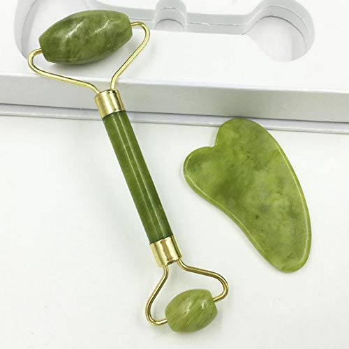 Photo 1 of ***2 Pack*** Natural Jade Roller face massager Guasha Skin Scraper Facial Set Facial Stone Firming Face Anti-Aging Puffy Eyes Massager Neck Anti Wrinkle
