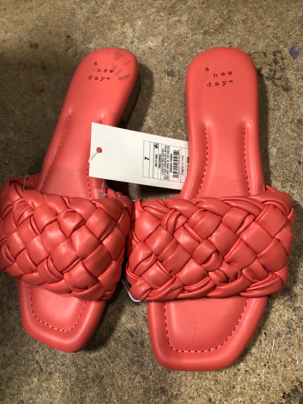 Photo 1 of ***Size: 7 ***Women's Carissa Woven Slide Sandals - a New Day Pink 7
