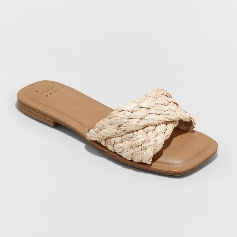 Photo 1 of ***Size: 9.5*** Women's Nicolette Raffia Slide Sandals - a New Day™
