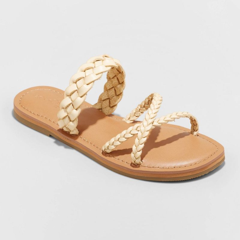 Photo 1 of ***Size:11*** Women's Hilda Braided Strappy Footbed Sandals - Universal Thread Off-White 11
