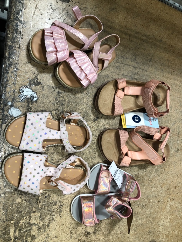 Photo 1 of ***4 items*** Kids/Girls sandal Bundle* Size: 4 pink gliiter sandal, size:10 pink stars sandal, size: 13 pink sandal and size: 7 pink sandal