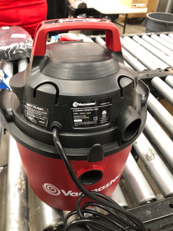 Photo 5 of **USED-MISSING COMPONENTS**
Vacmaster Red Edition VOM205P 1101 Portable Wet Dry Shop Vacuum 2.5 Gallon 2 Peak HP 1-1/4 inch Hose