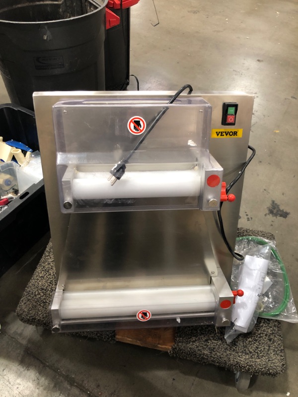 Photo 1 of VEVOR Pizza Dough Roller Sheeter, Max 16" Automatic Commercial Dough Roller Sheeter, 370W Electric Pizza Dough Roller Stainless Steel, Suitable for Noodle Pizza Bread and Pasta Maker Equipment
