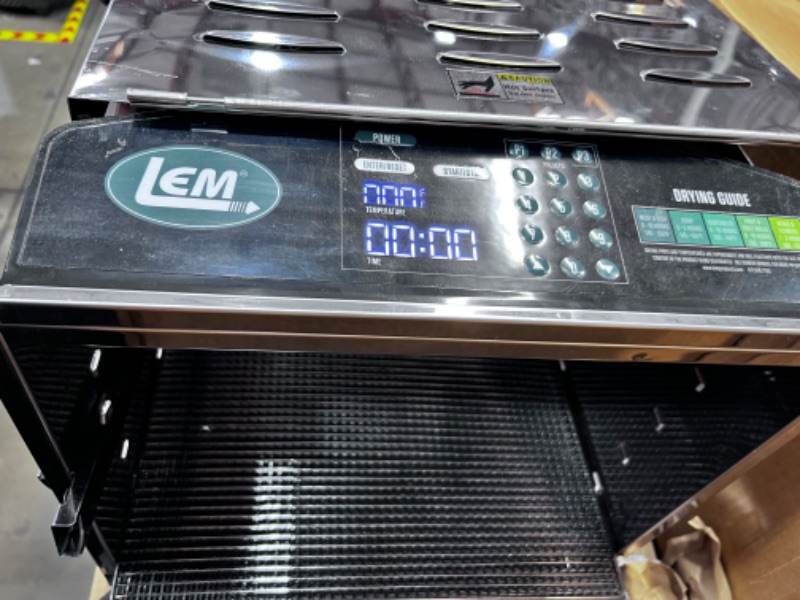 Photo 6 of ***PARTS ONLY NOT FUNCTIONAL***LEM Products 1154 Stainless Steel Professional 10-Tray Digital Dehydrator Big Bite Digital Stainless Steel (10-Tray)