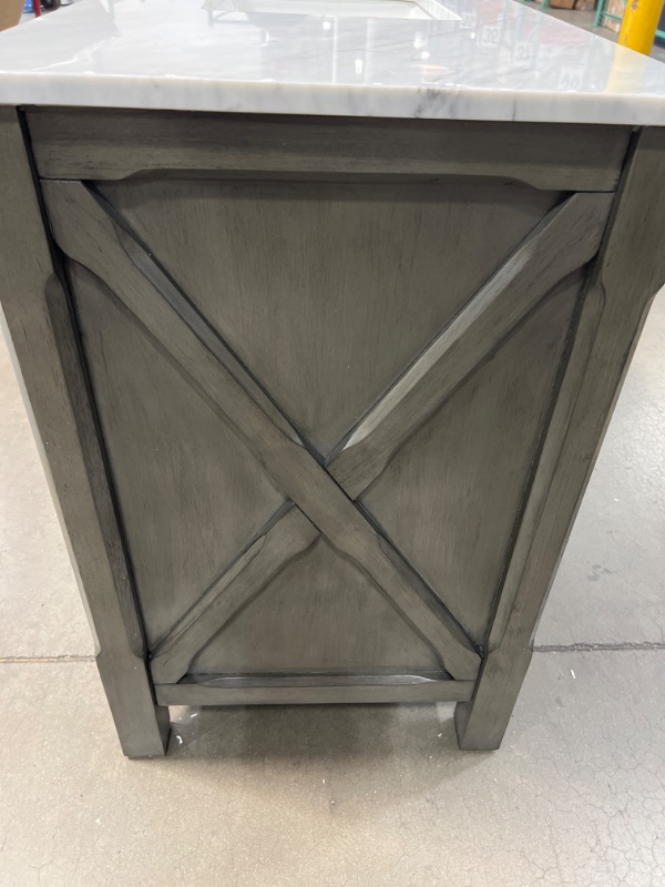Photo 1 of Maribella 48 in. Bath Vanity in Rust Black with Carrara Marble Vanity Top in White with White Basin