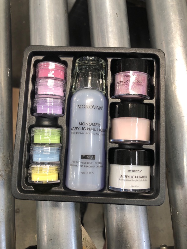 Photo 1 of Morovan Acrylic Nail Kit Acrylic Powder and Liquid Set Professional Acrylic Nail Powder Kit Acrylic Set with Glitter Powders Acrylic Nail Brush For Acrylic Nail Extension Carving DIY Beginners