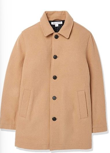 Photo 1 of Amazon Essentials Camel Wool Blend Heavyweight Car Coat XL