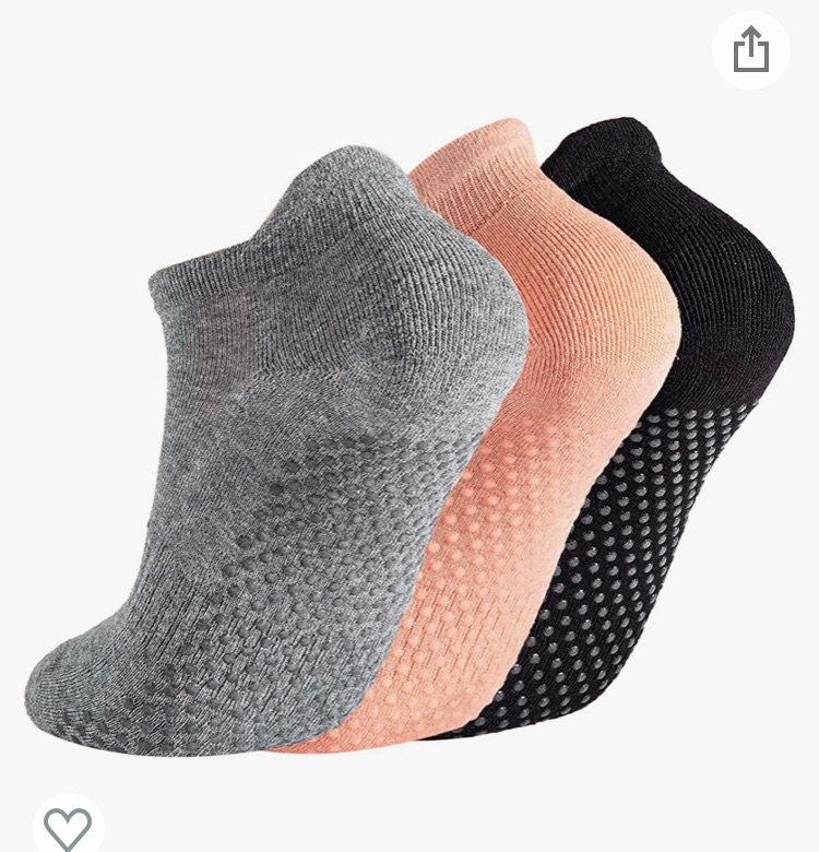 Photo 1 of 2 pack - Grip Socks for Women Pilates Non Slip Socks Womens Pilates Socks with Grips for Women Grippers Socks No Slip Socks Women