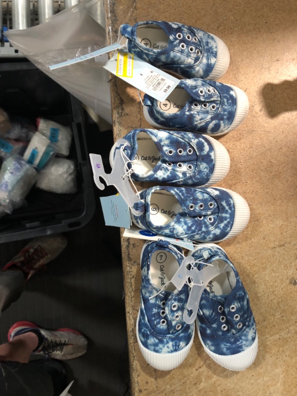 Photo 3 of 3 PAIRS OF Toddler Tie-Dye Slip-on Apparel Sneakers SIZES 4 + 6 + 7